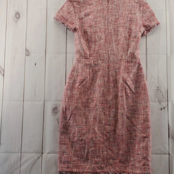 Banana Republic Dress 2P Womens Tweed Multicolor Short Sleeve Knee Length - Picture 9 of 10